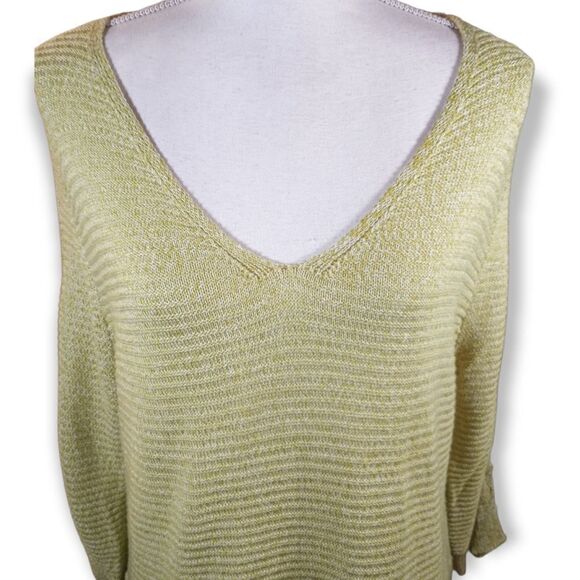 NY&CO. LIME GREEN SLIT SLEEVE SWEATER SZ.M EUC - Picture 2 of 8